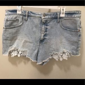 Mid-Rise Light Wash Shorts